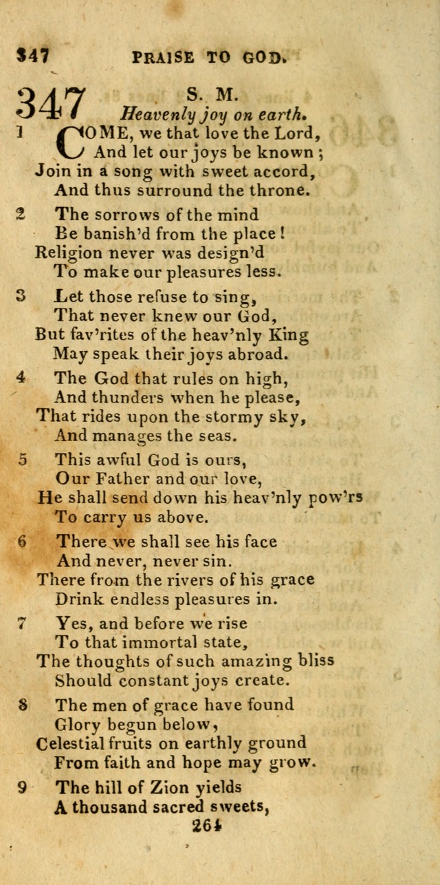 Church Hymn Book; consisting of hymns and psalms, original and selected. adapted to public worship and many other occasions. 2nd ed. page 262