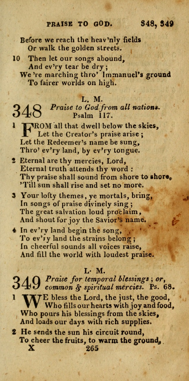 Church Hymn Book; consisting of hymns and psalms, original and selected. adapted to public worship and many other occasions. 2nd ed. page 263