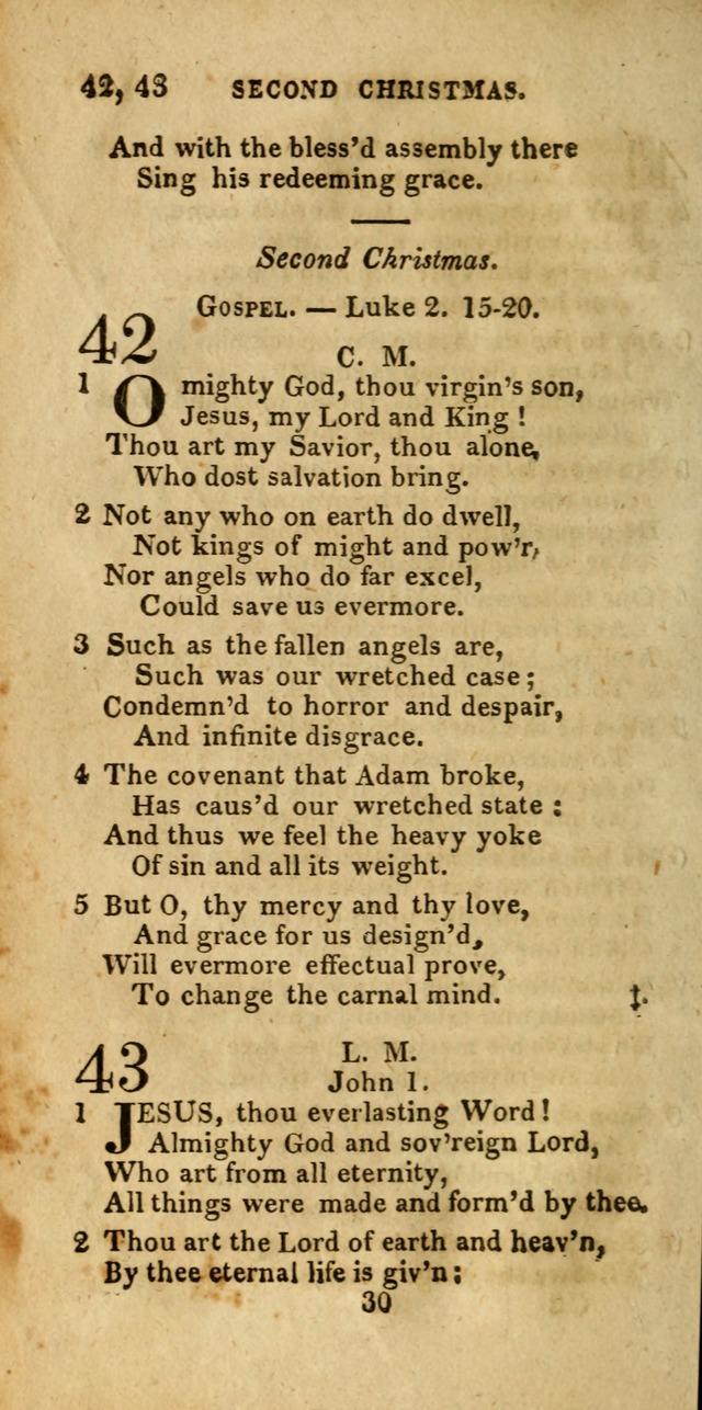 Church Hymn Book; consisting of hymns and psalms, original and selected. adapted to public worship and many other occasions. 2nd ed. page 30