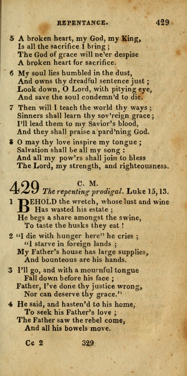 Church Hymn Book; consisting of hymns and psalms, original and selected. adapted to public worship and many other occasions. 2nd ed. page 327