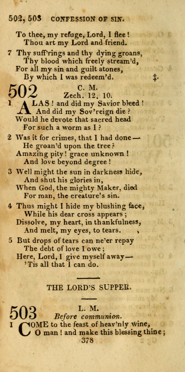 Church Hymn Book; consisting of hymns and psalms, original and selected. adapted to public worship and many other occasions. 2nd ed. page 376