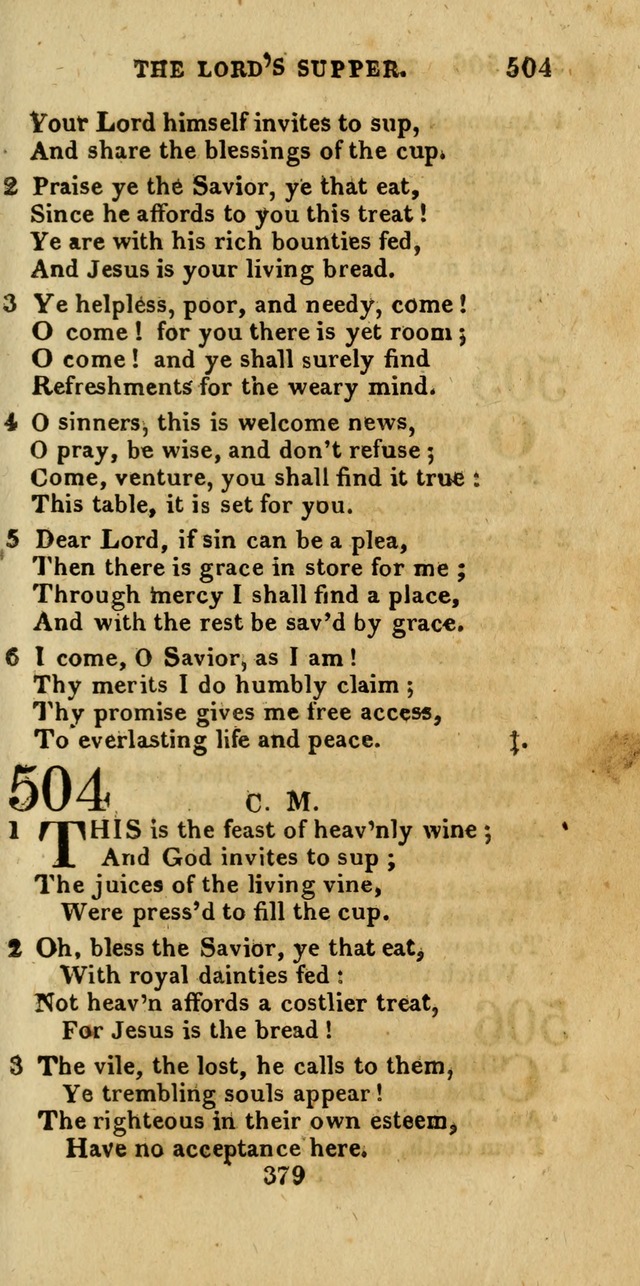 Church Hymn Book; consisting of hymns and psalms, original and selected. adapted to public worship and many other occasions. 2nd ed. page 377