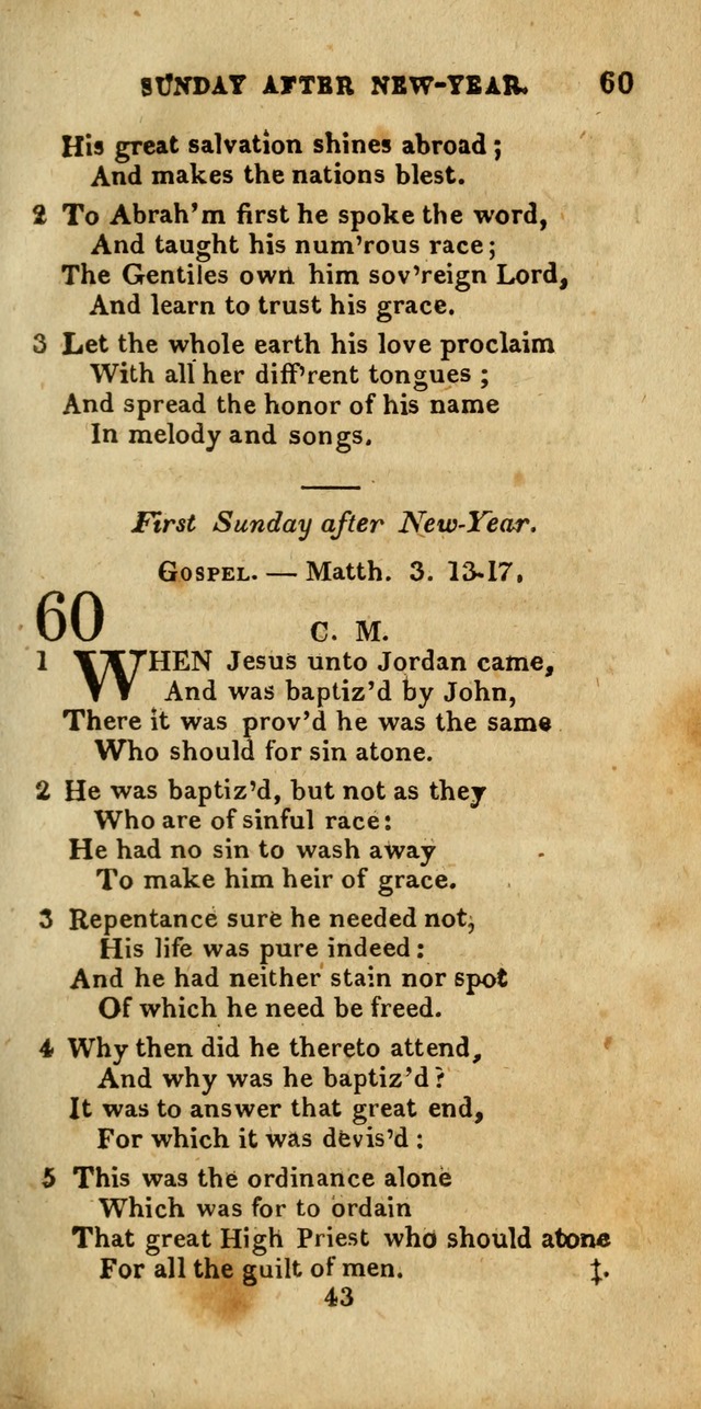 Church Hymn Book; consisting of hymns and psalms, original and selected. adapted to public worship and many other occasions. 2nd ed. page 43