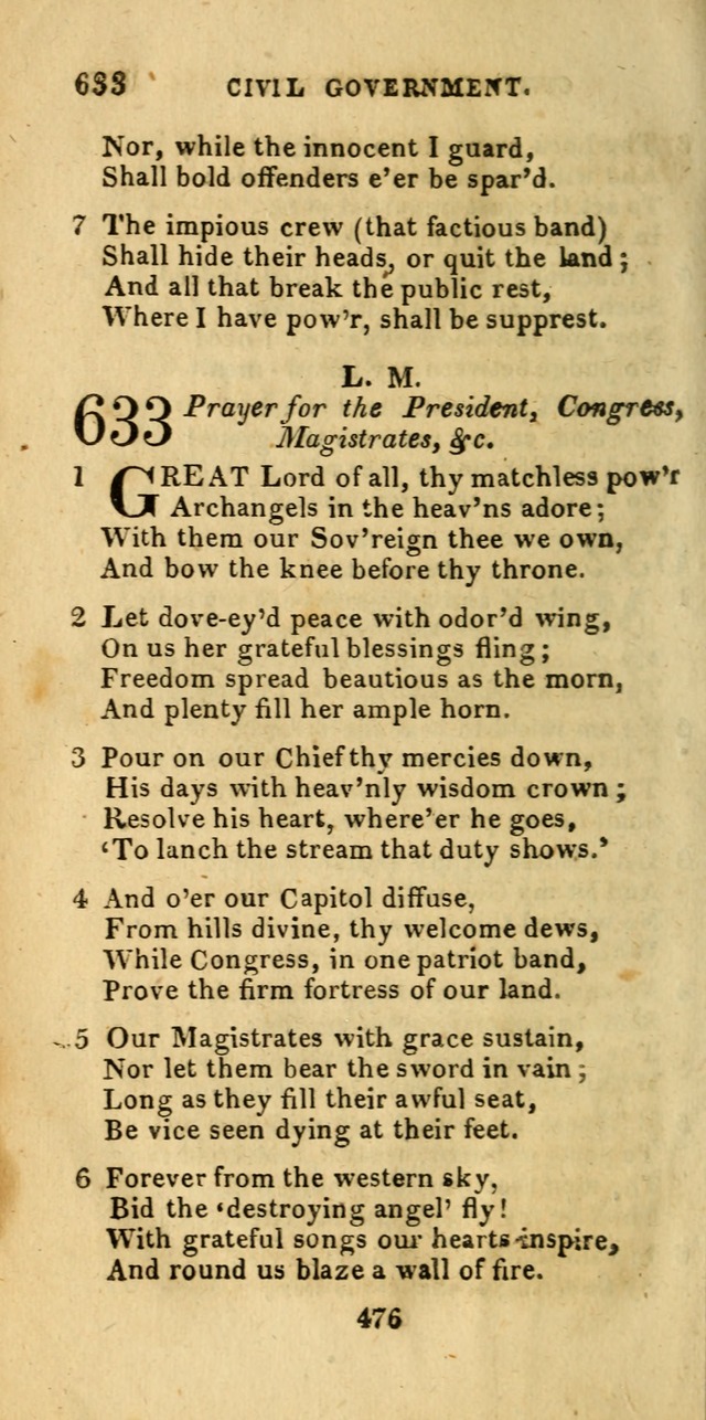 Church Hymn Book; consisting of hymns and psalms, original and selected. adapted to public worship and many other occasions. 2nd ed. page 474