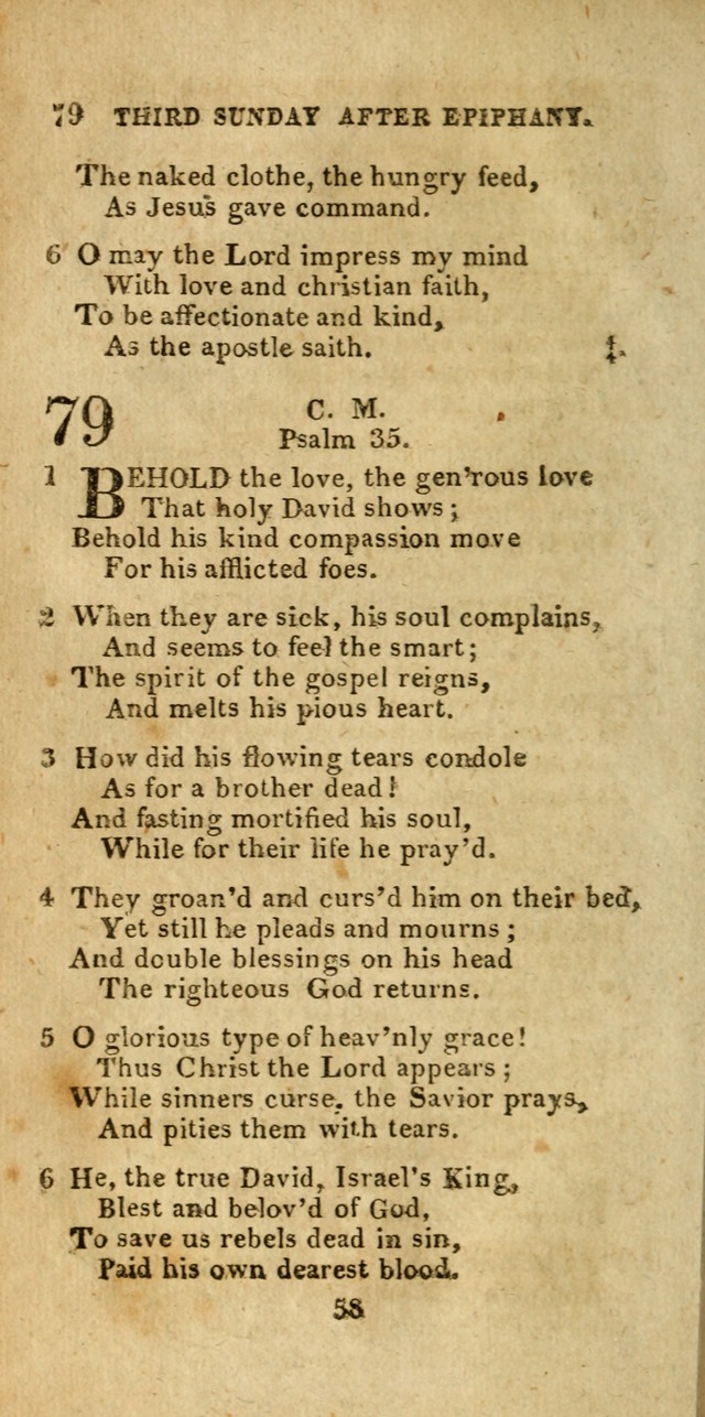 Church Hymn Book; consisting of hymns and psalms, original and selected. adapted to public worship and many other occasions. 2nd ed. page 58