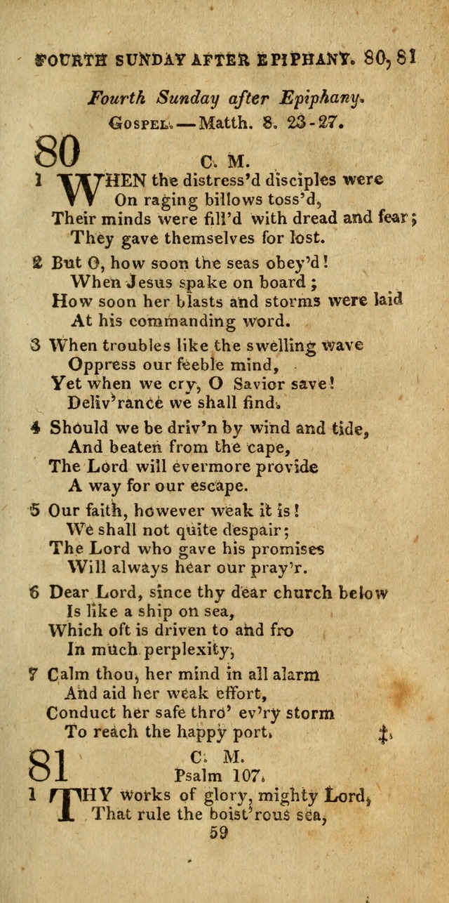 Church Hymn Book; consisting of hymns and psalms, original and selected. adapted to public worship and many other occasions. 2nd ed. page 59