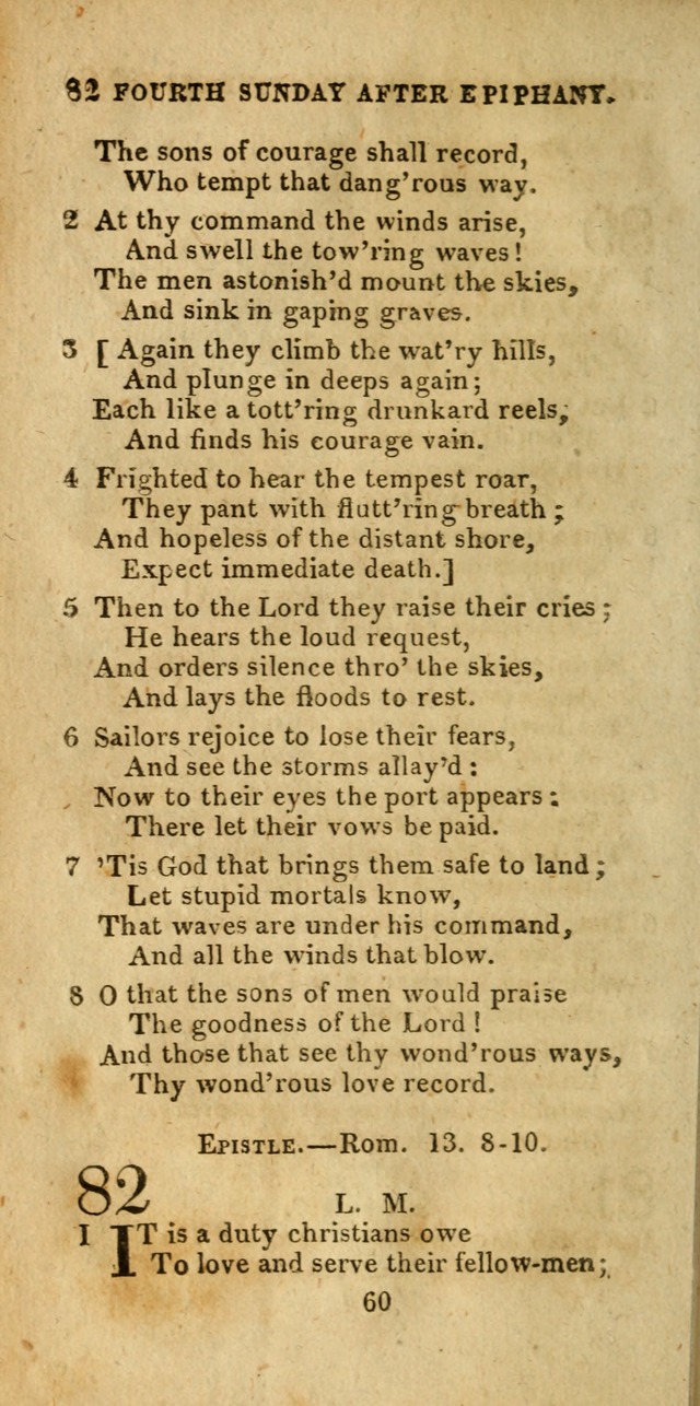 Church Hymn Book; consisting of hymns and psalms, original and selected. adapted to public worship and many other occasions. 2nd ed. page 60