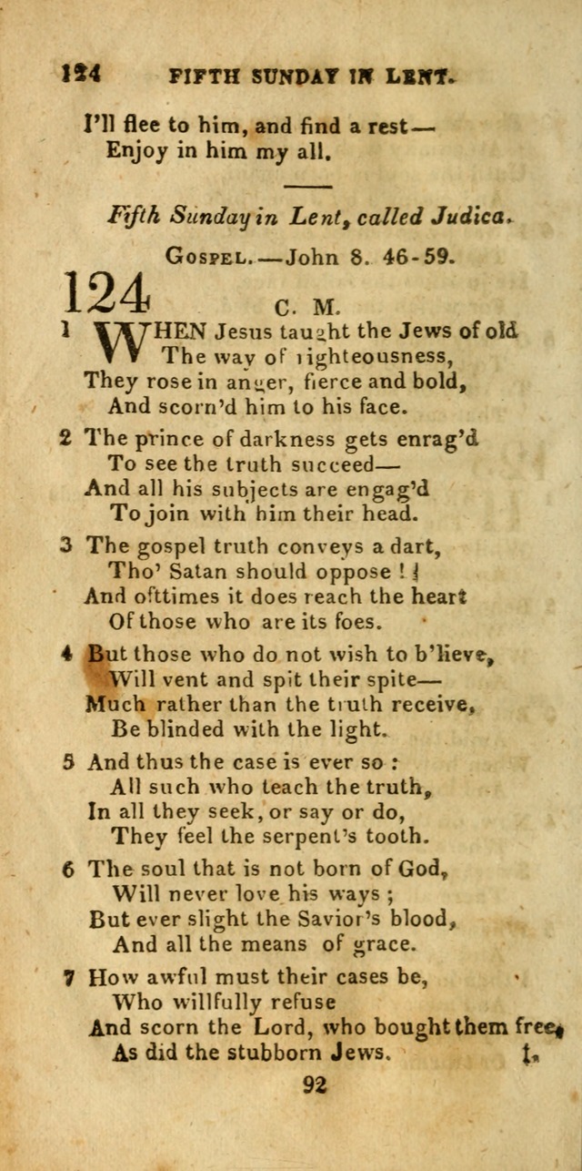 Church Hymn Book; consisting of hymns and psalms, original and selected. adapted to public worship and many other occasions. 2nd ed. page 92