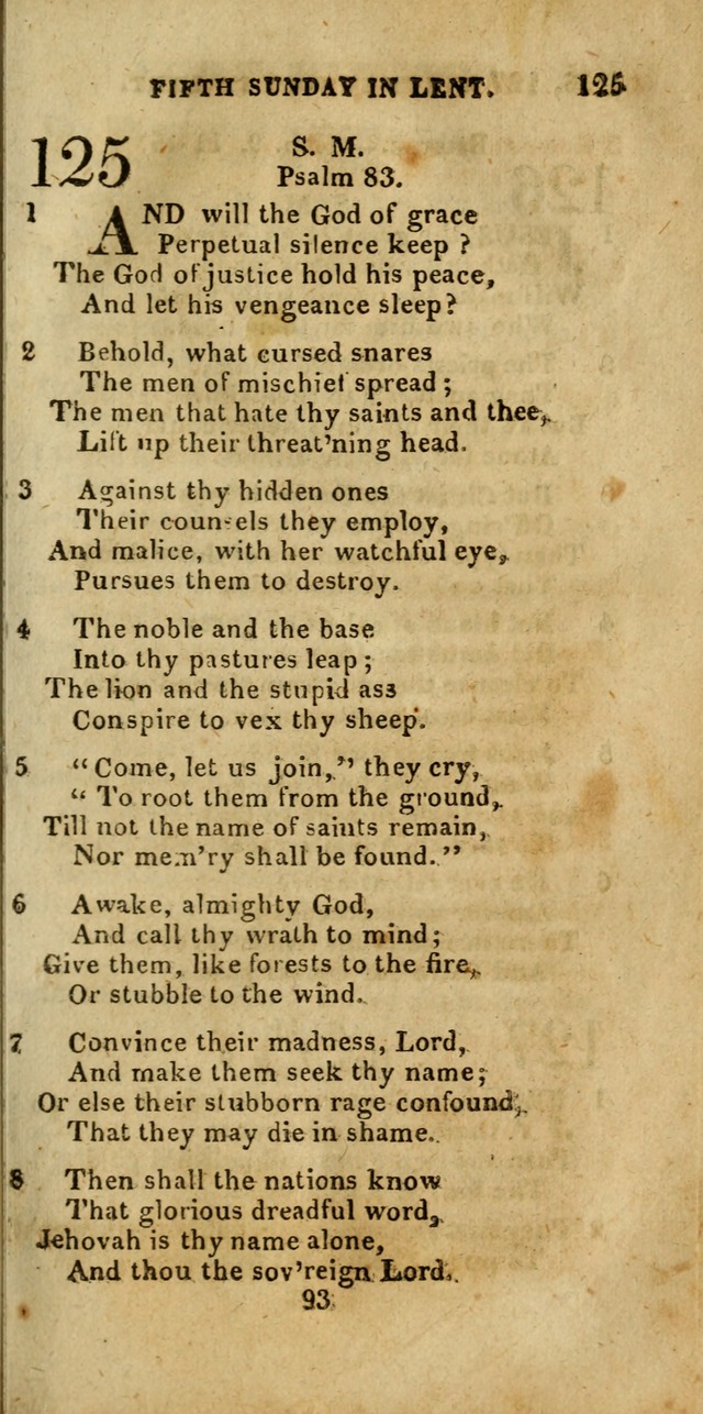 Church Hymn Book; consisting of hymns and psalms, original and selected. adapted to public worship and many other occasions. 2nd ed. page 93