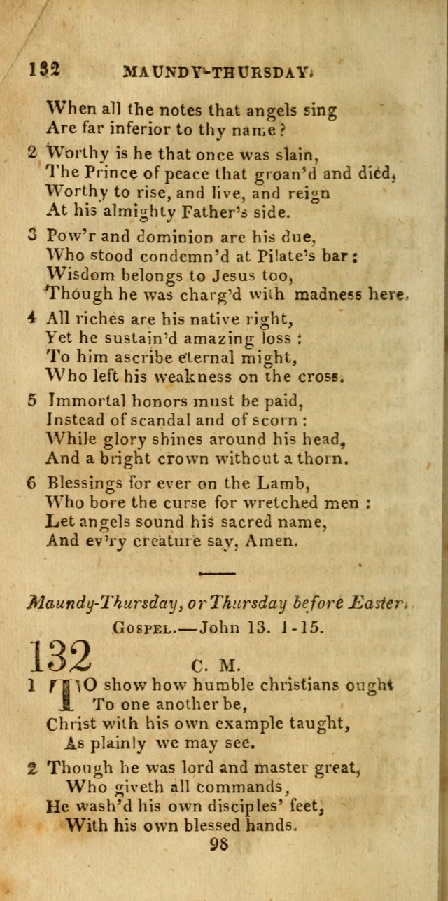 Church Hymn Book; consisting of hymns and psalms, original and selected. adapted to public worship and many other occasions. 2nd ed. page 98