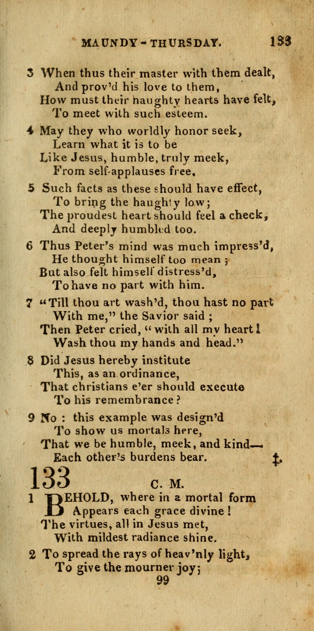 Church Hymn Book; consisting of hymns and psalms, original and selected. adapted to public worship and many other occasions. 2nd ed. page 99