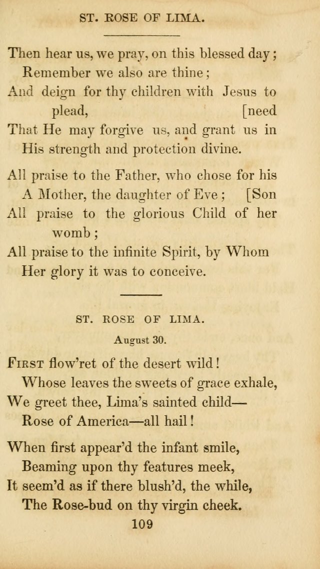 The Catholic Hymn Book: a collection of hymns, anthems, etc. for all  holydays of obligation and devotion throughout the year page 109