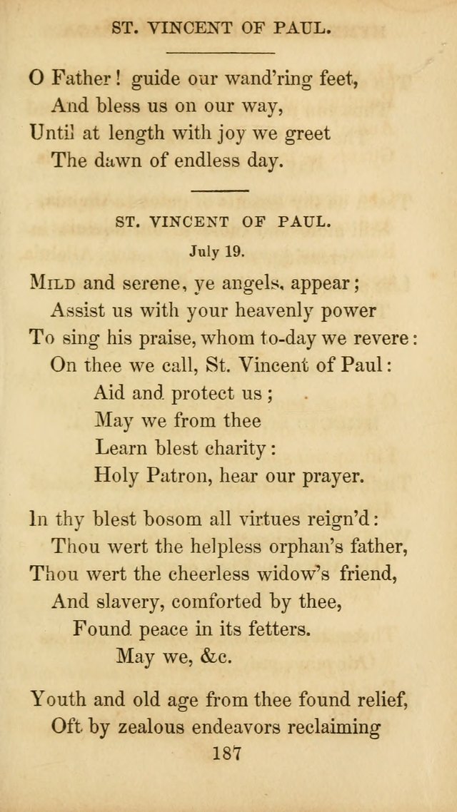 The Catholic Hymn Book: a collection of hymns, anthems, etc. for all  holydays of obligation and devotion throughout the year page 187