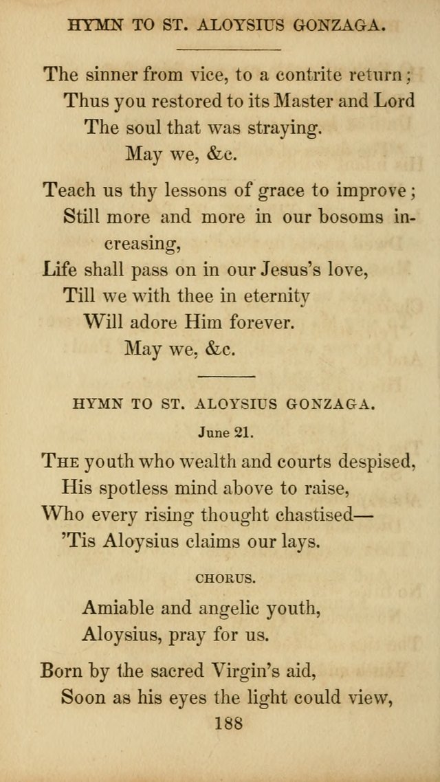 The Catholic Hymn Book: a collection of hymns, anthems, etc. for all  holydays of obligation and devotion throughout the year page 188