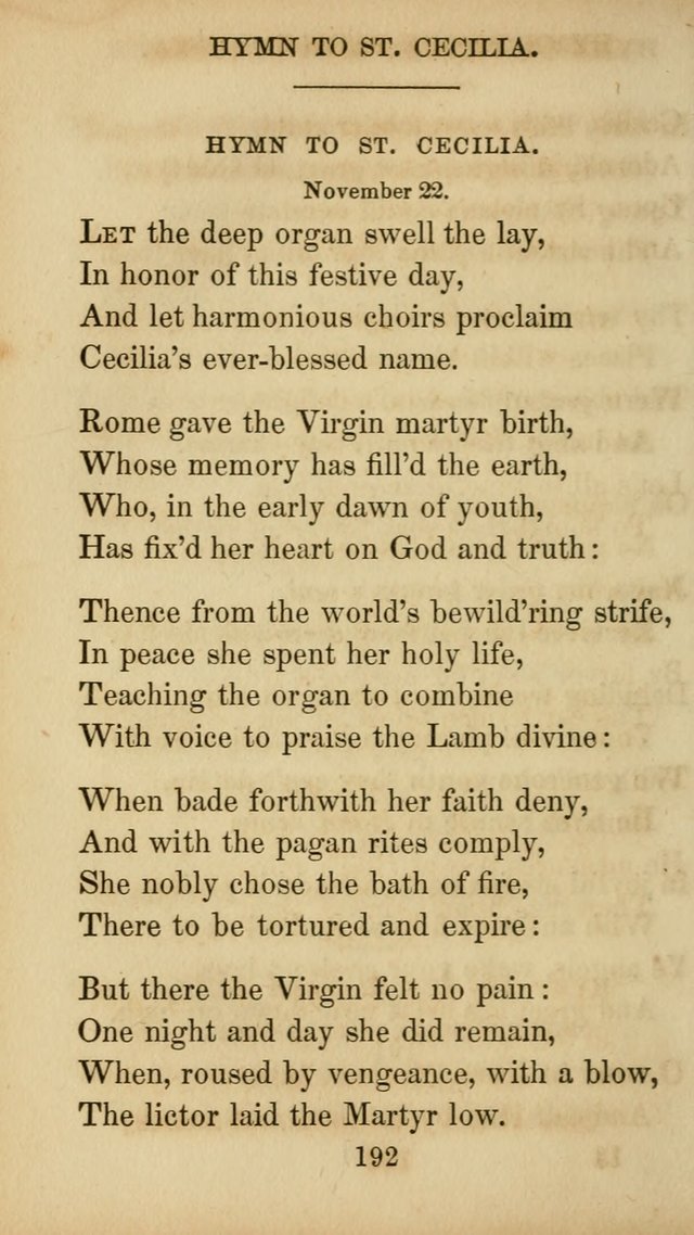 The Catholic Hymn Book: a collection of hymns, anthems, etc. for all  holydays of obligation and devotion throughout the year page 192