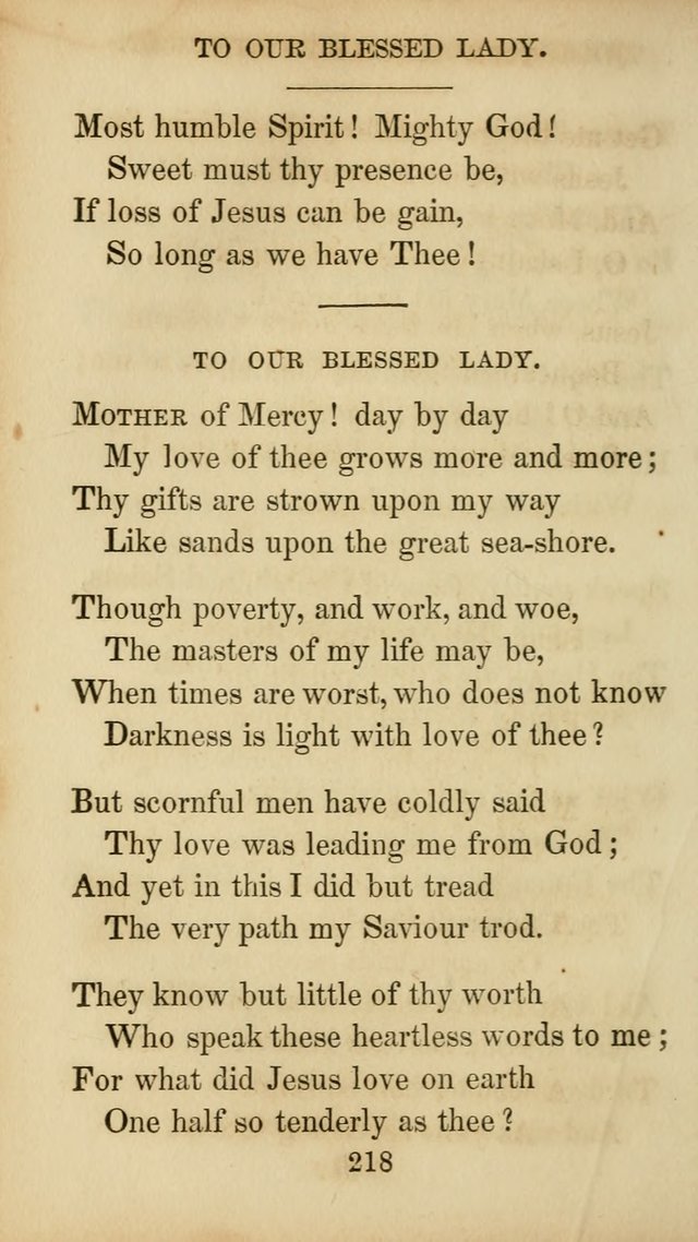 The Catholic Hymn Book: a collection of hymns, anthems, etc. for all  holydays of obligation and devotion throughout the year page 218