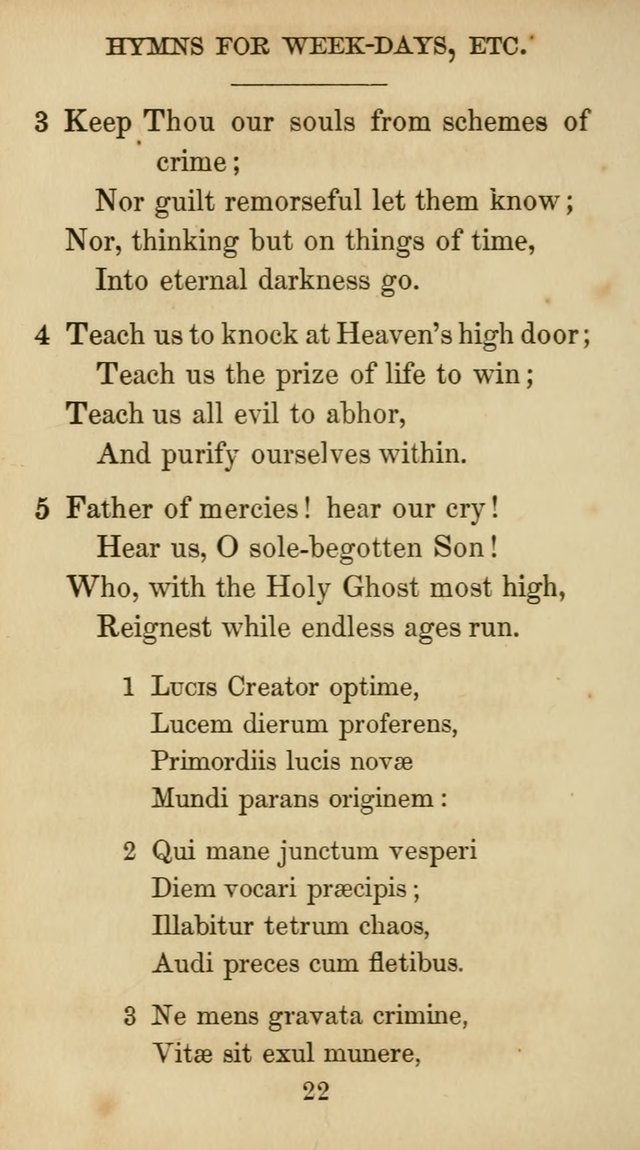 The Catholic Hymn Book: a collection of hymns, anthems, etc. for all  holydays of obligation and devotion throughout the year page 22