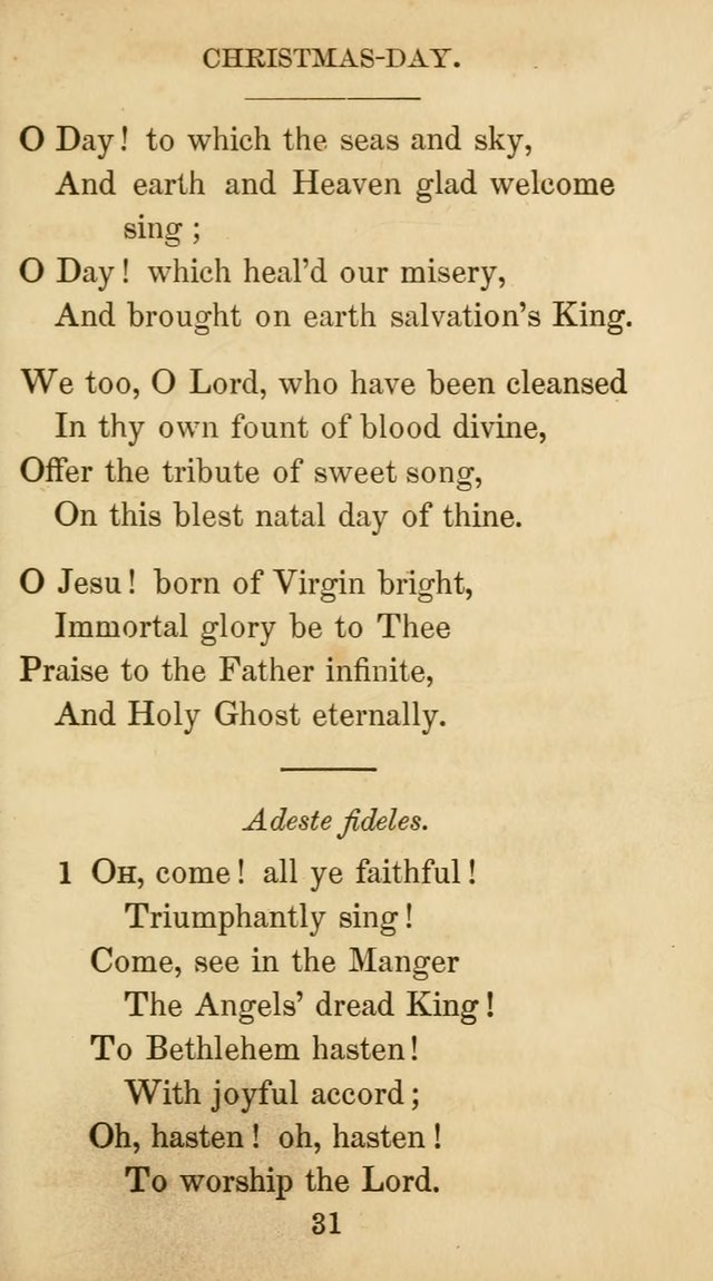 The Catholic Hymn Book: a collection of hymns, anthems, etc. for all  holydays of obligation and devotion throughout the year page 31