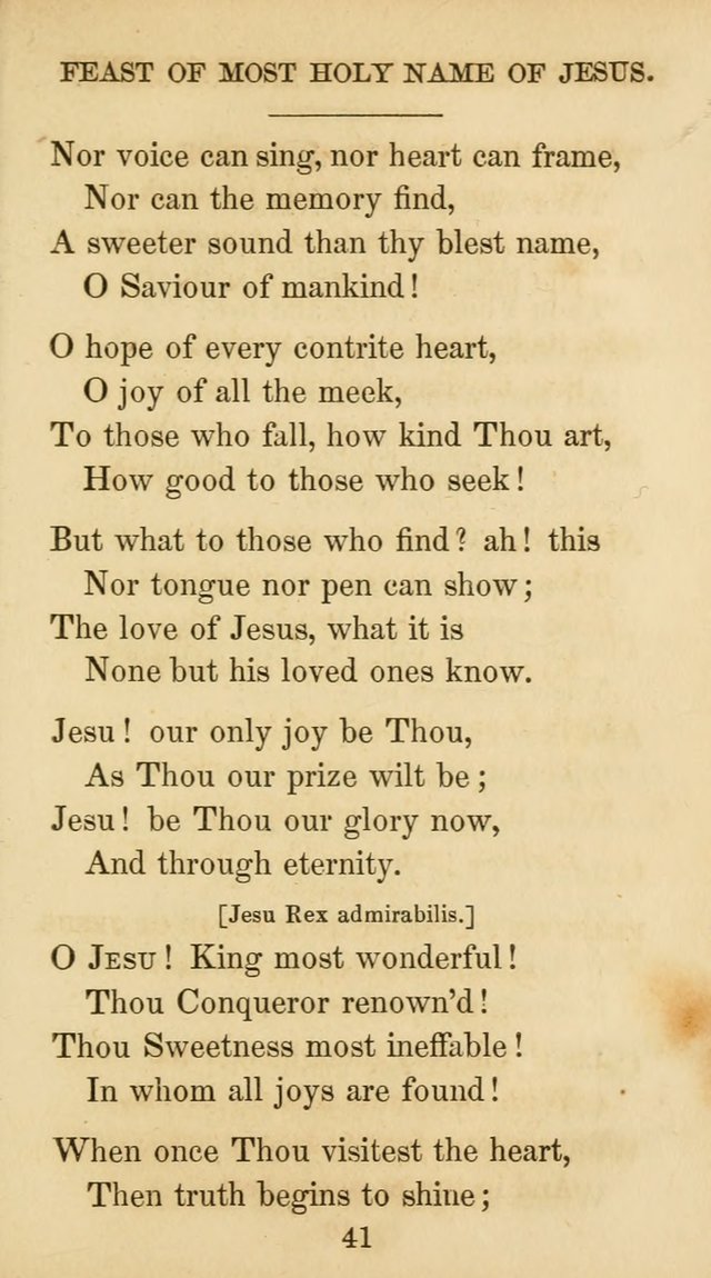 The Catholic Hymn Book: a collection of hymns, anthems, etc. for all  holydays of obligation and devotion throughout the year page 41