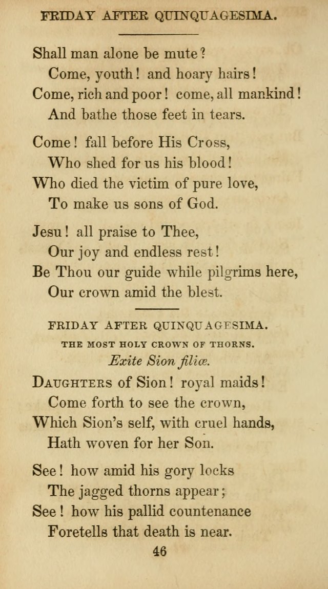 The Catholic Hymn Book: a collection of hymns, anthems, etc. for all  holydays of obligation and devotion throughout the year page 46