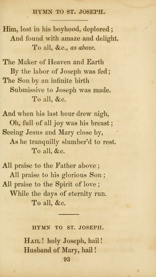 The Catholic Hymn Book: a collection of hymns, anthems, etc. for all  holydays of obligation and devotion throughout the year page 93