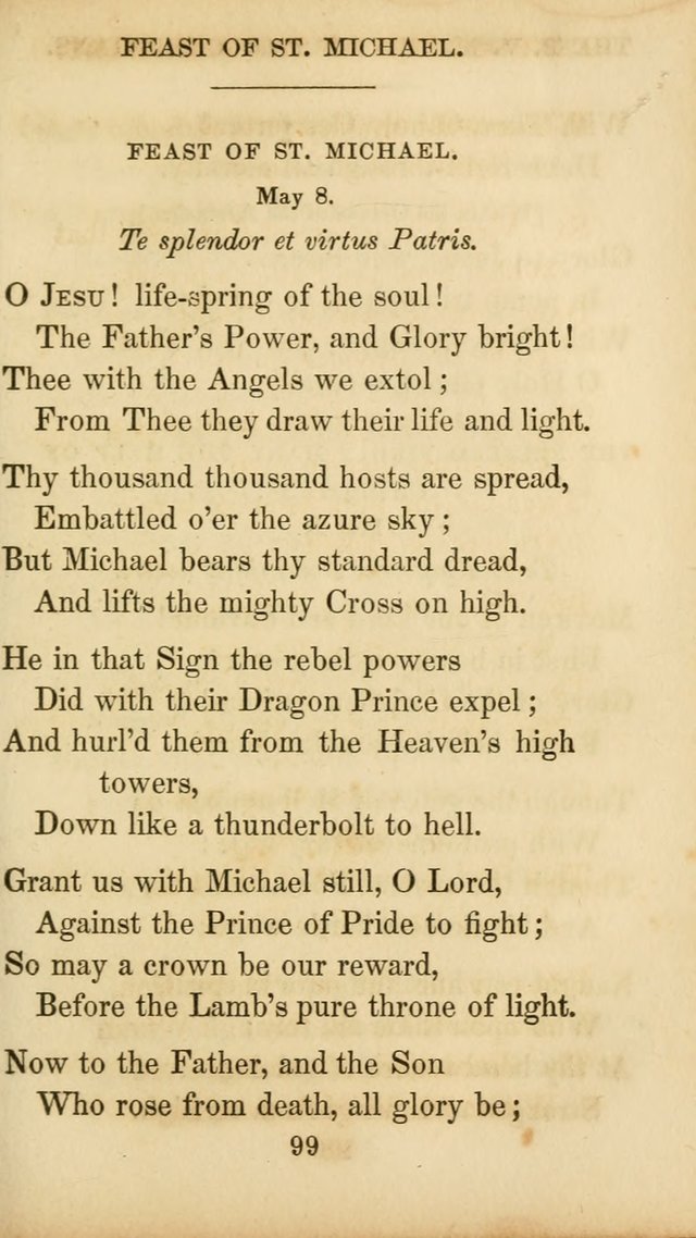 The Catholic Hymn Book: a collection of hymns, anthems, etc. for all  holydays of obligation and devotion throughout the year page 99