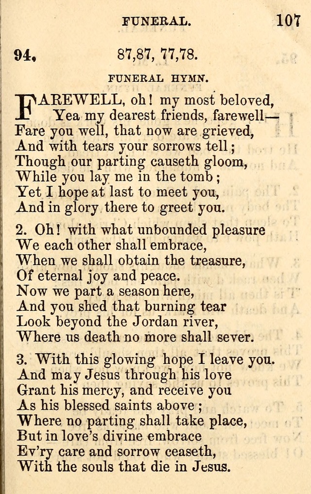 A Collection of Hymns: designed for the use of the Church of Christ page 107