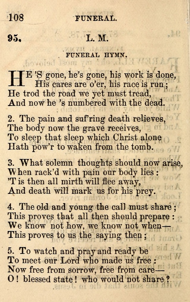 A Collection of Hymns: designed for the use of the Church of Christ page 108