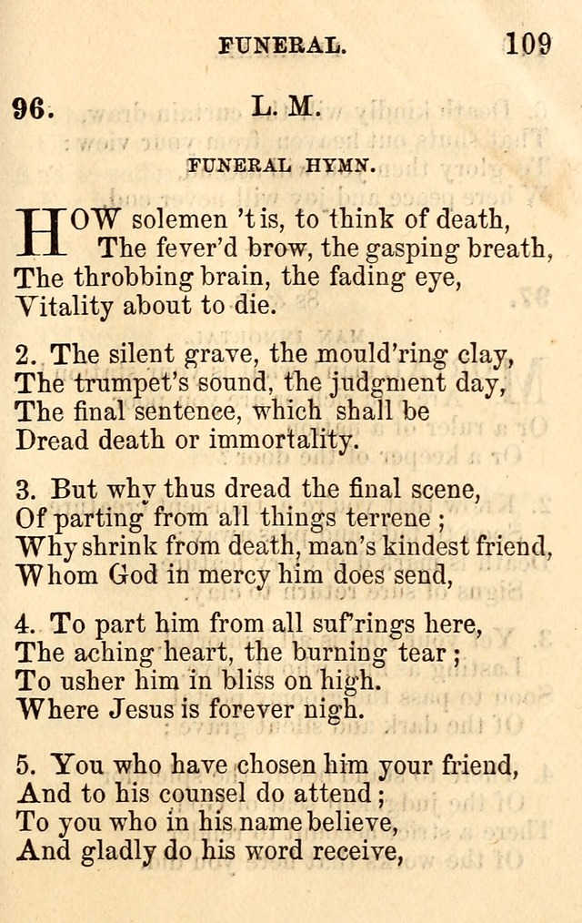 A Collection of Hymns: designed for the use of the Church of Christ page 109