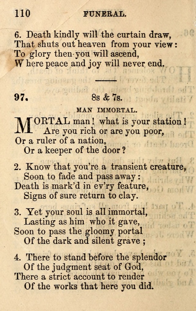 A Collection of Hymns: designed for the use of the Church of Christ page 110