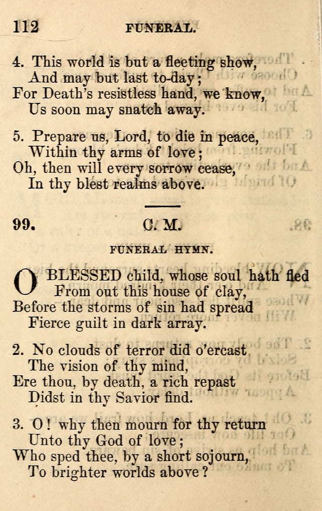 A Collection of Hymns: designed for the use of the Church of Christ page 112