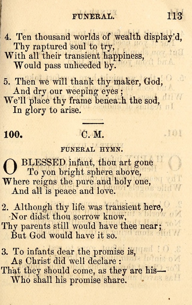 A Collection of Hymns: designed for the use of the Church of Christ page 113