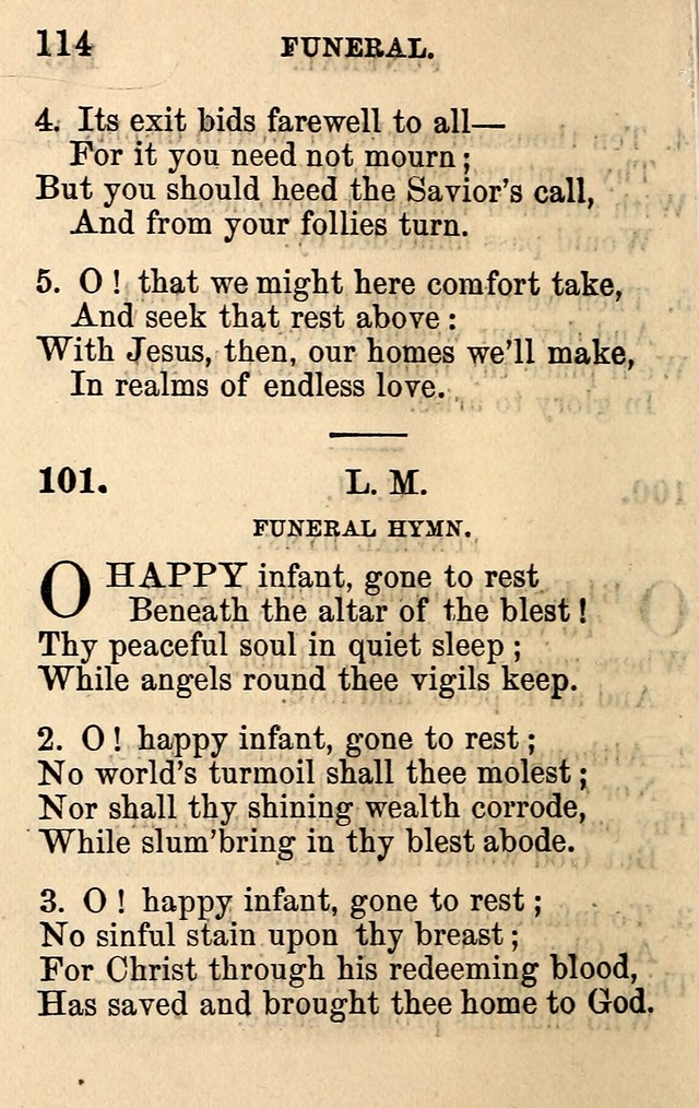 A Collection of Hymns: designed for the use of the Church of Christ page 114