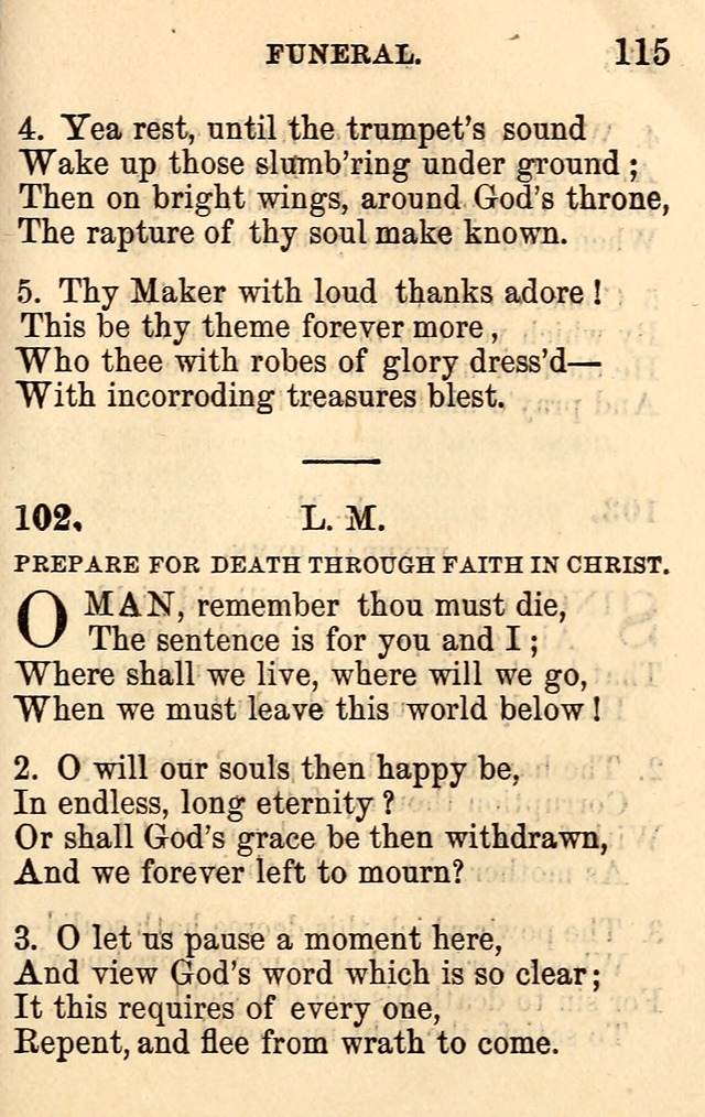 A Collection of Hymns: designed for the use of the Church of Christ page 115