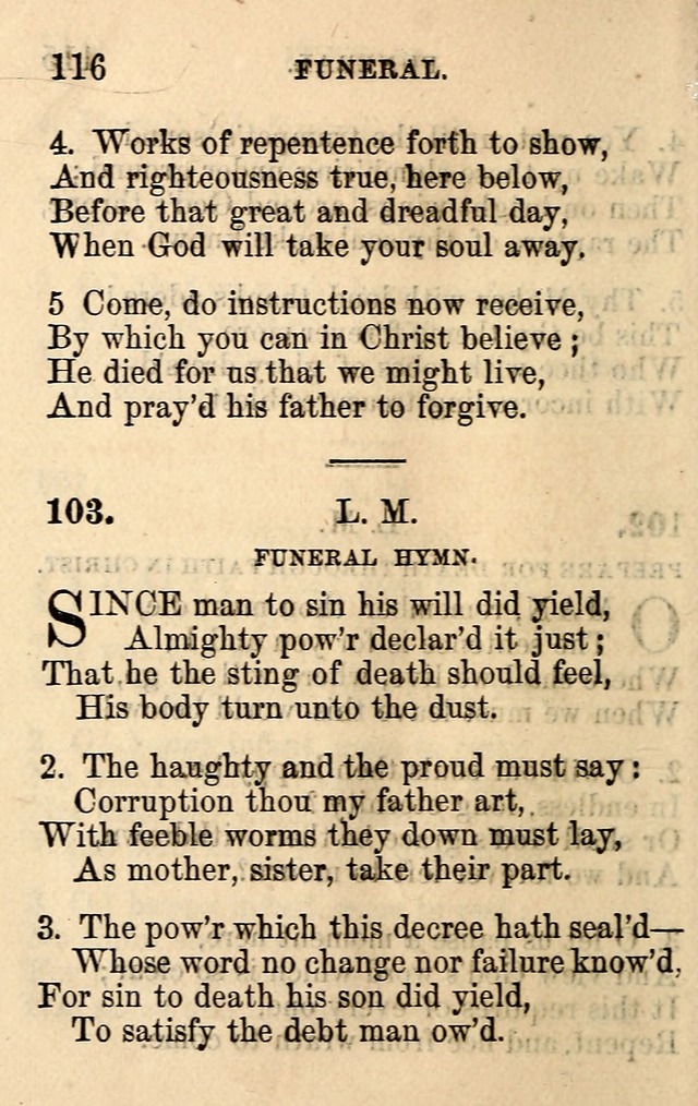 A Collection of Hymns: designed for the use of the Church of Christ page 116