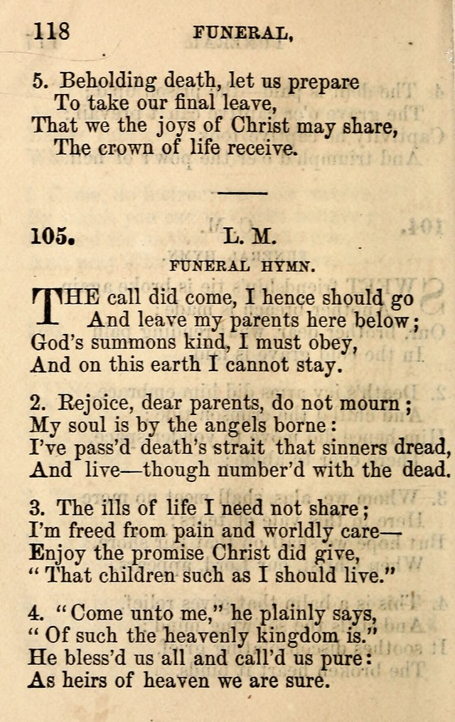 A Collection of Hymns: designed for the use of the Church of Christ page 118