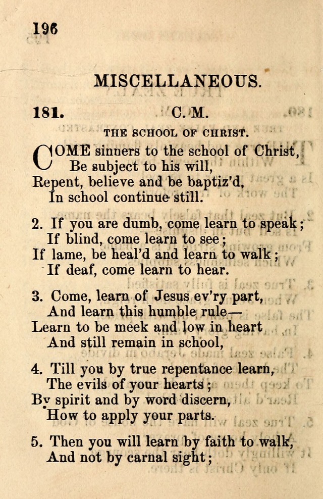 A Collection of Hymns: designed for the use of the Church of Christ page 196