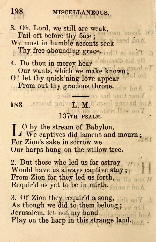 A Collection of Hymns: designed for the use of the Church of Christ page 198