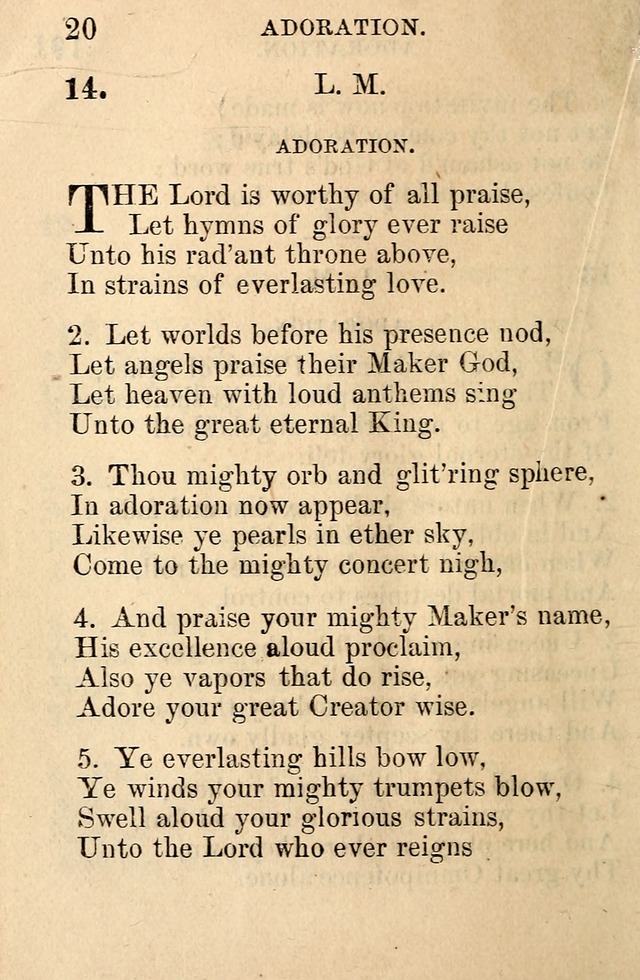 A Collection of Hymns: designed for the use of the Church of Christ page 20