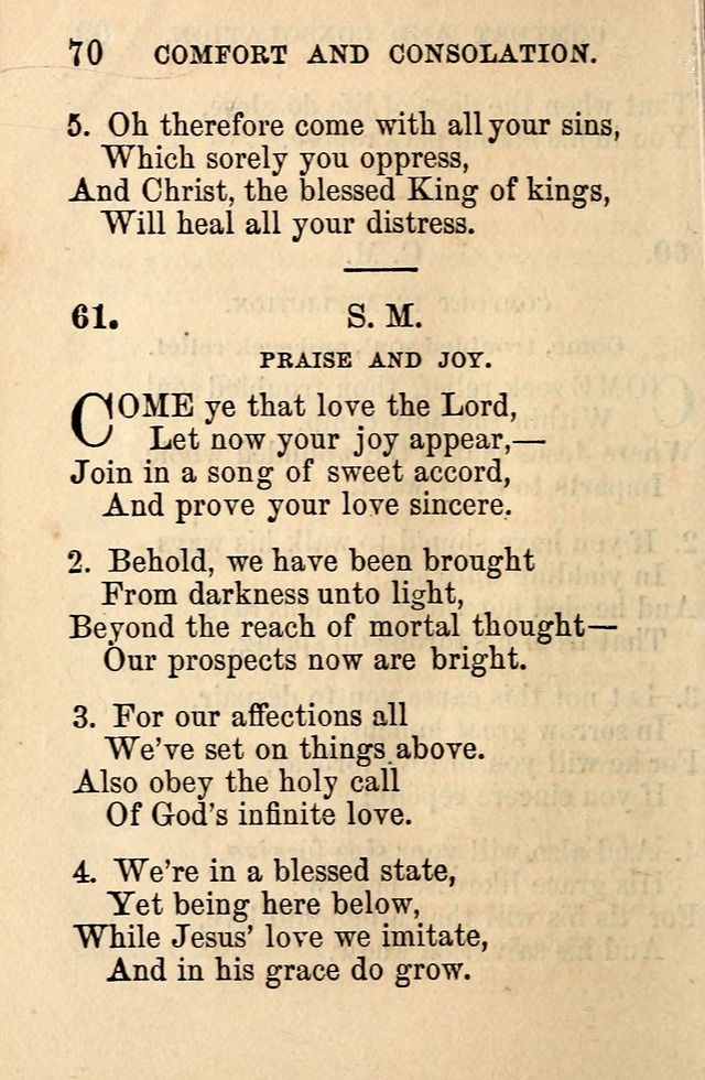 A Collection of Hymns: designed for the use of the Church of Christ page 70