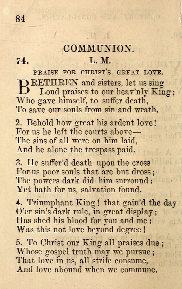 A Collection of Hymns: designed for the use of the Church of Christ page 84