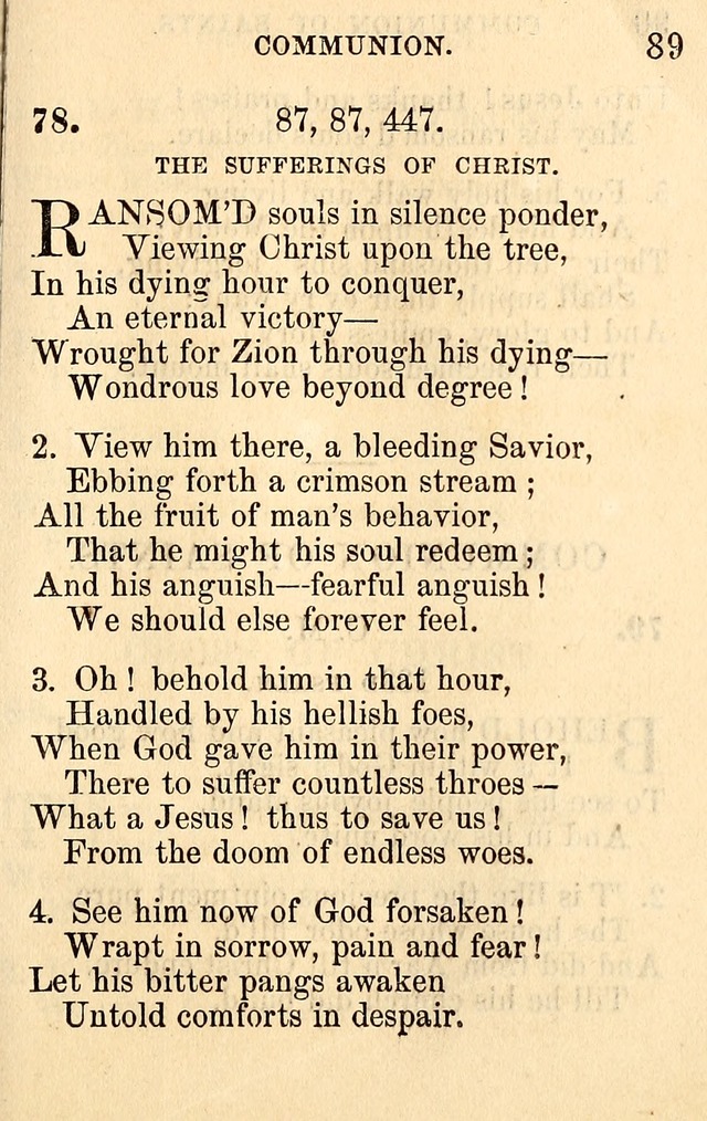 A Collection of Hymns: designed for the use of the Church of Christ page 89