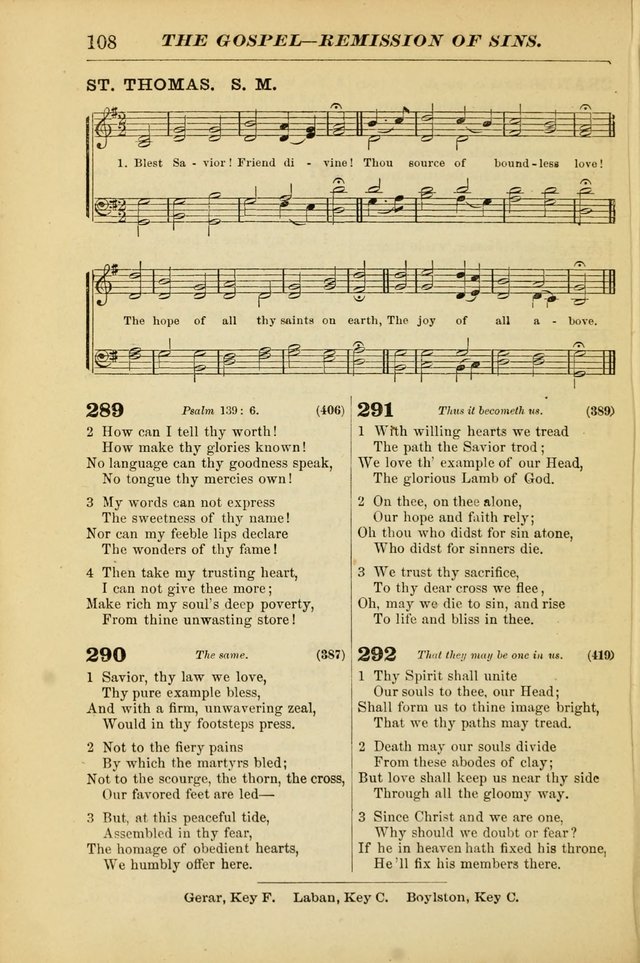 The Christian Hymnal: a choice collection of hymns and tunes for congregational and social worship page 108