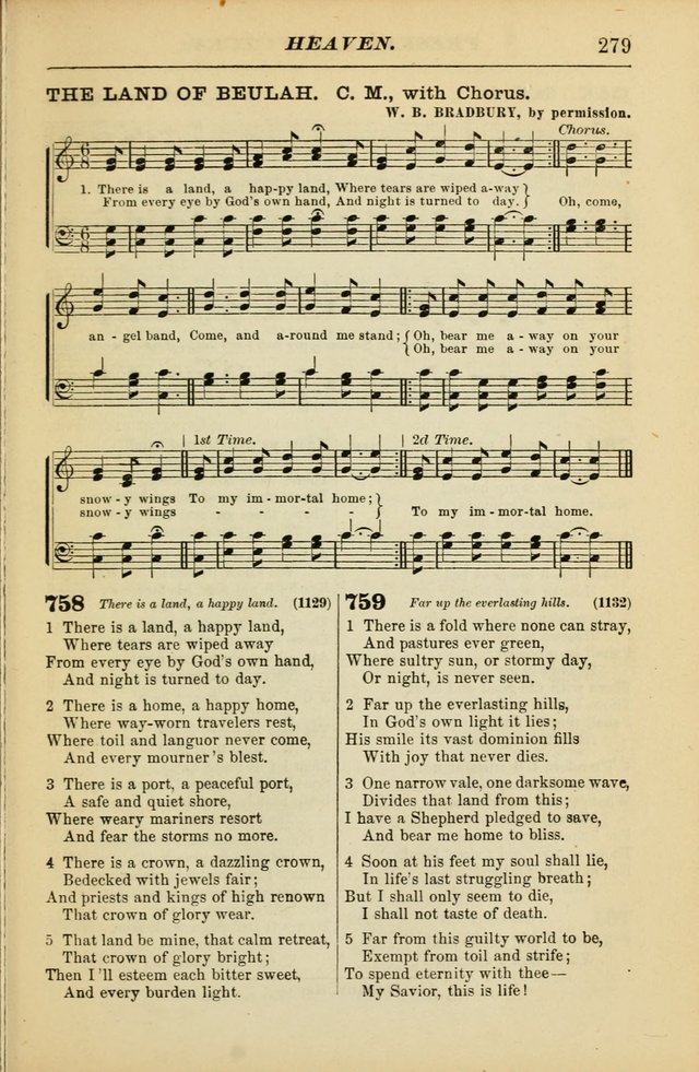 The Christian Hymnal: a choice collection of hymns and tunes for congregational and social worship page 279