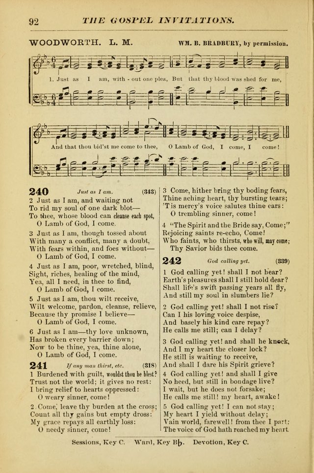 The Christian Hymnal: a choice collection of hymns and tunes for congregational and social worship page 92