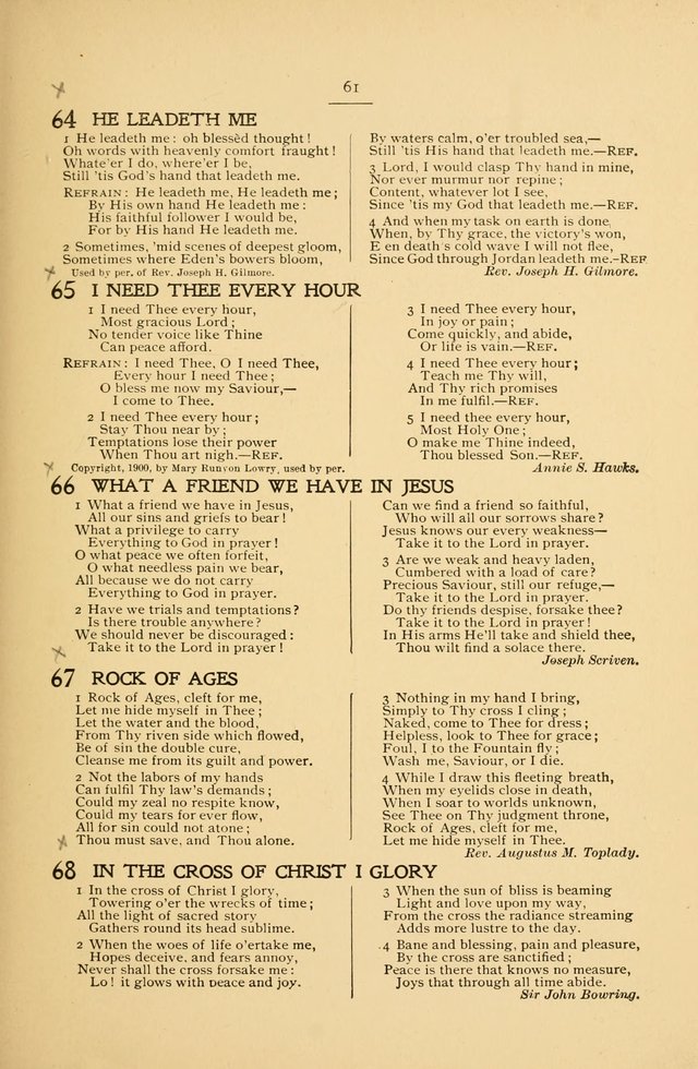 The Convention Hymnal: a compilation of familiar hymns for use at meetings where the larger collections are not available page 61