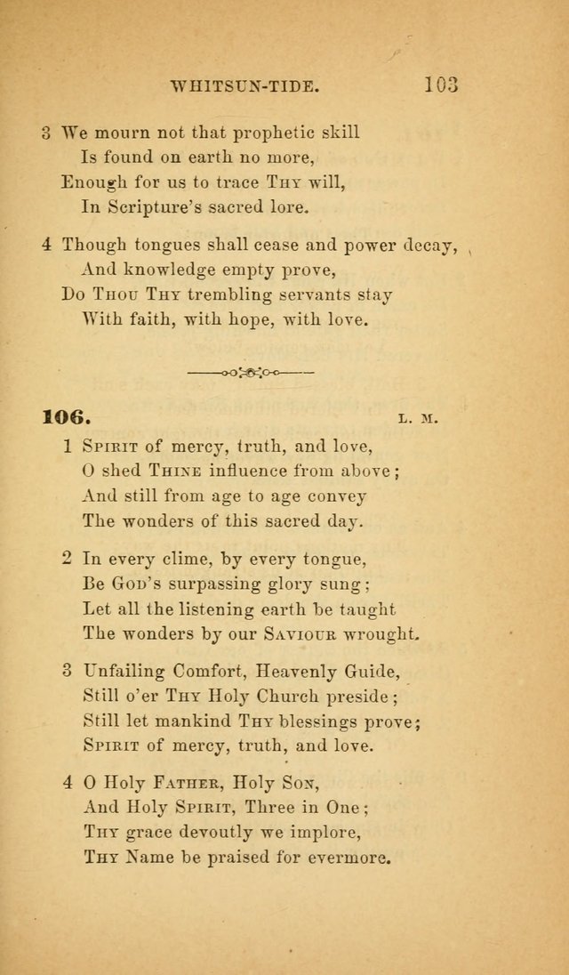 The Church Hymnal: a collection of hymns from the Prayer book hymnal, Additional hymns, and Hymns ancient and modern, and Hymns for church and home. For use in Churches where licensed by the Bishop page 103