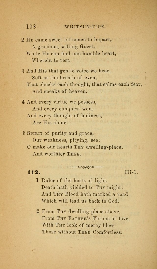 The Church Hymnal: a collection of hymns from the Prayer book hymnal, Additional hymns, and Hymns ancient and modern, and Hymns for church and home. For use in Churches where licensed by the Bishop page 108