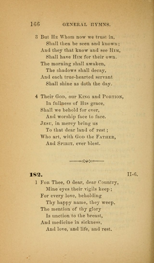 The Church Hymnal: a collection of hymns from the Prayer book hymnal, Additional hymns, and Hymns ancient and modern, and Hymns for church and home. For use in Churches where licensed by the Bishop page 166