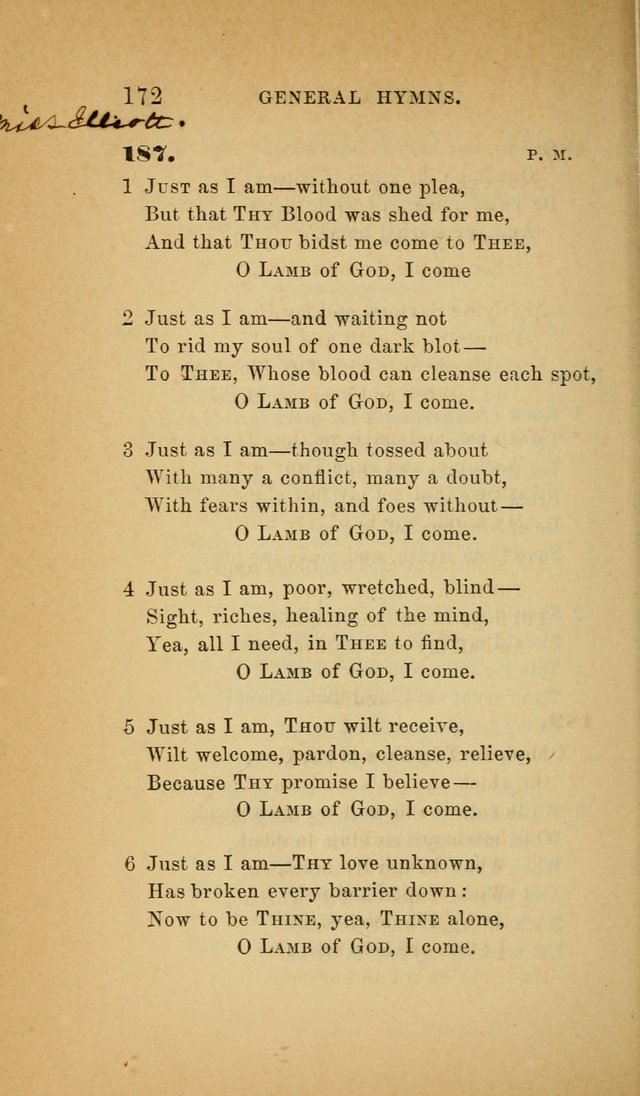 The Church Hymnal: a collection of hymns from the Prayer book hymnal, Additional hymns, and Hymns ancient and modern, and Hymns for church and home. For use in Churches where licensed by the Bishop page 172